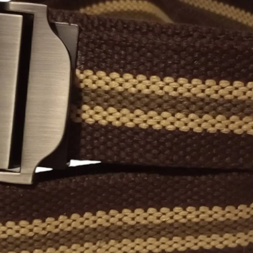 NOS brown heavy canvas ,slide buckle belt , cut to size